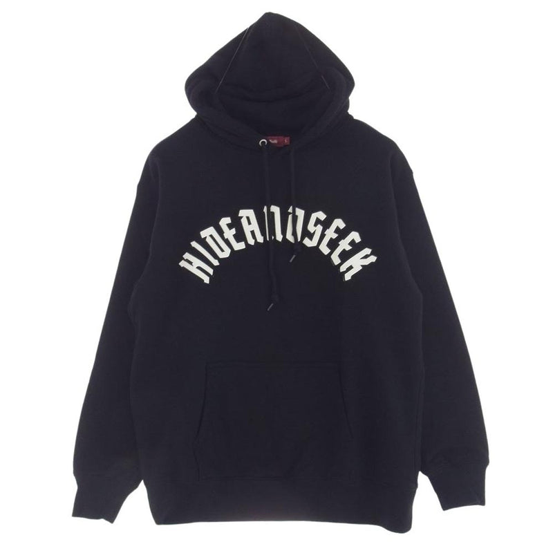 HideandSeek ハイドアンドシーク 23AW HC-100623 Team Hooded Sweat Shirt チーム フーデッド スウェットシャツ プルオーバー パーカー ブラック系 L【極上美品】【中古】