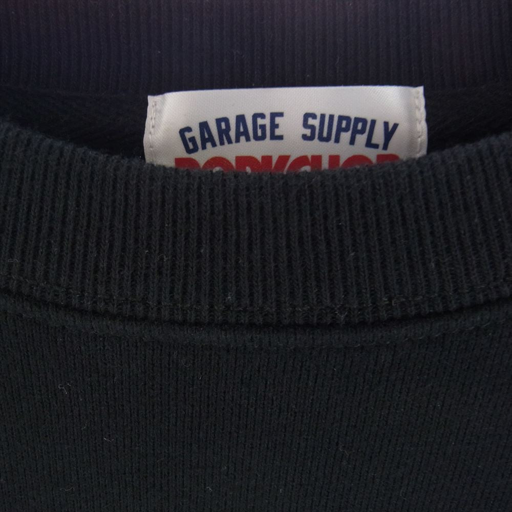 ポークチョップガレージサプライ PORK FRONT SWEAT ポークフロント クルーネック スウェット トレーナー ブラック系 L【美品】【中古】