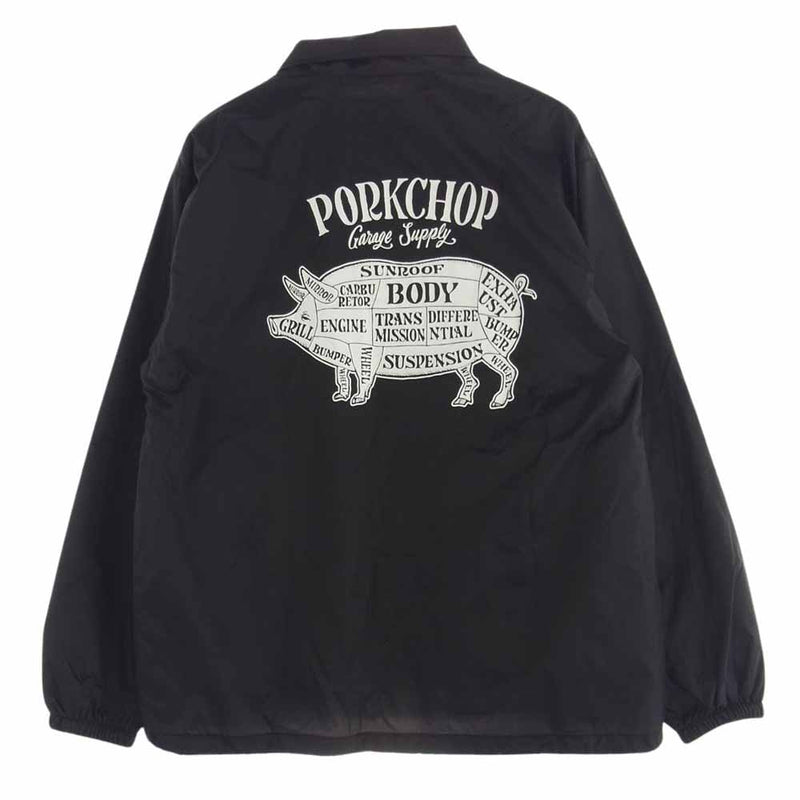 ポークチョップガレージサプライ PORK BACK COACH JKT ポークバック コーチジャケット ブラック系 L【美品】【中古】