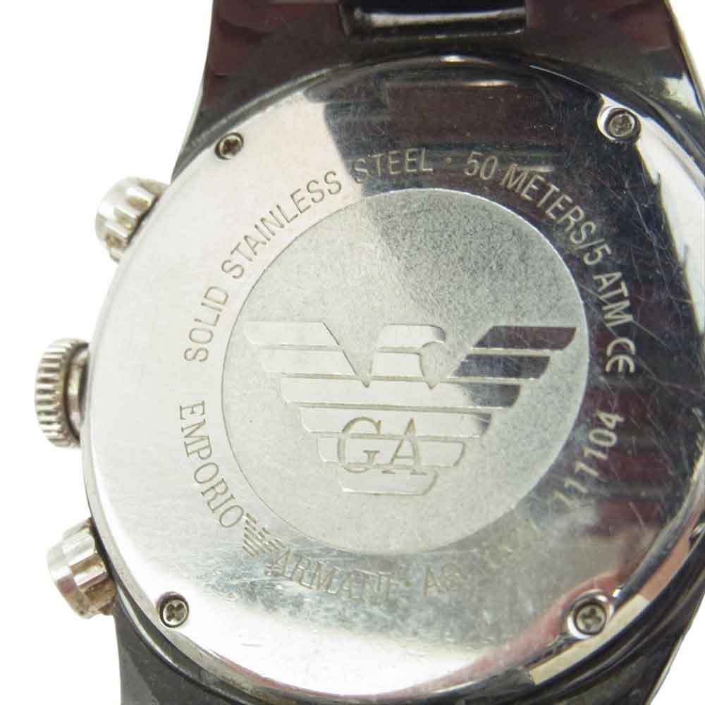 Emporio Armani エンポリオ・アルマーニ AR-1421 CERAMICA セラミカ クロノグラフ アナログ クォーツ ウォッチ 時計 ブラック系 シルバー系【中古】