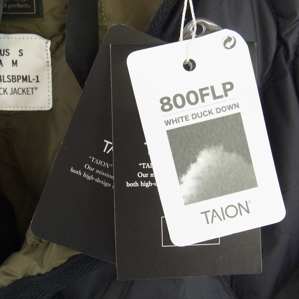 タイオン TAION-104LSBPML-1 MILITARY LINE ミリタリーライン ソフトシェル オーバーサイズ クルーネック ダウン ジャケット ブラック系 M【新古品】【未使用】【中古】