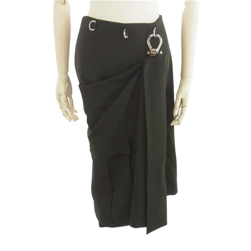 PRADA プラダ P125Q S192 カーゴポケット付き 巻きスカートドッキング スカート カーキ系 38S【中古】