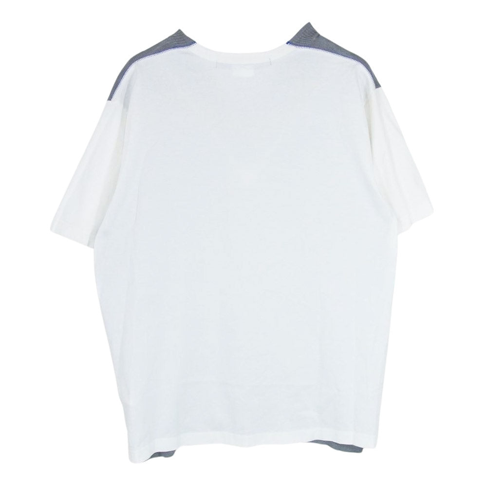 JUNYA WATANABE COMME des GARCONS MAN ジュンヤワタナベコムデギャルソンマン 20ss WE-N004 シルクニット ドッキング カットソー 半袖Tシャツ グレー系 L【中古】
