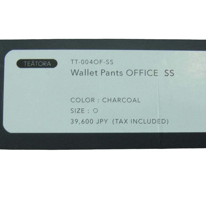 TEATORA テアトラ TT-004OF-SS WALLET PANTS Office SS ソロテックス スマートセキュリティー オフィス ウォレット パンツ チャコール系 CHARCOAL 1【中古】