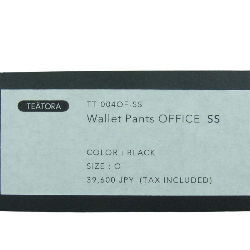 TEATORA テアトラ TT-004OF-SS WALLET PANTS Office SS ソロテックス スマートセキュリティー オフィス ウォレット パンツ ブラック系 1【美品】【中古】