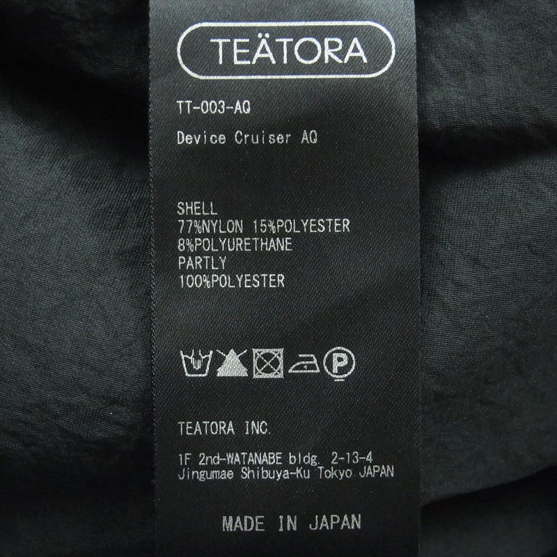 TEATORA テアトラ 24SS TT-003-AQ DEVICE CRUISER AQUAKINESIS AQ デバイス クルーザー ショーツ ハーフ パンツ ブラック系 1【中古】