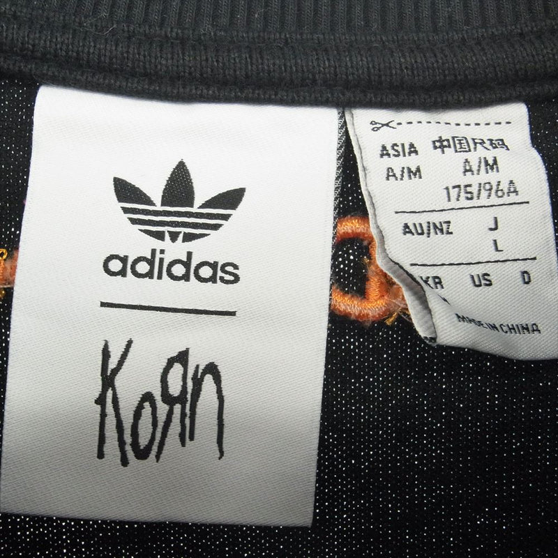 adidas アディダス IN9098 × KoRn T SHIRT コーン ホップスコッチロゴ プリント 半袖 クルーネック Tシャツ ブラック系 KR/M  175/96A【中古】