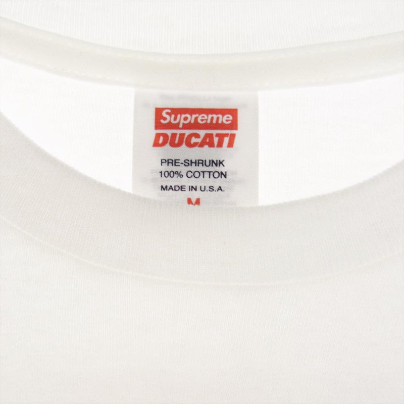 Supreme シュプリーム 24SS × Ducati Logos Tee White ドゥカティ ロゴ バックプリント 半袖 クルーネック Tシャツ  ホワイト系 M【中古】