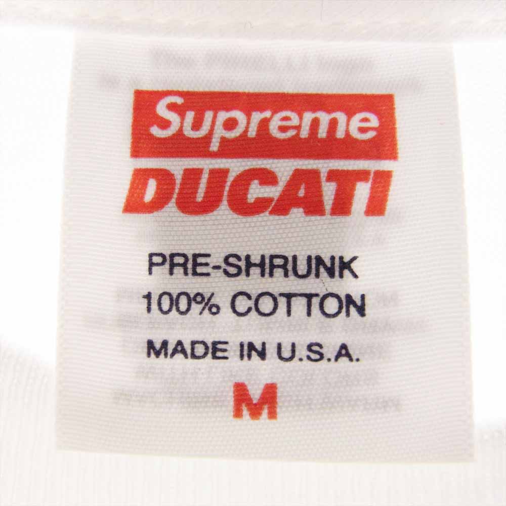 Supreme シュプリーム 24SS × Ducati Logos Tee White ドゥカティ ロゴ バックプリント 半袖 クルーネック Tシャツ  ホワイト系 M【中古】