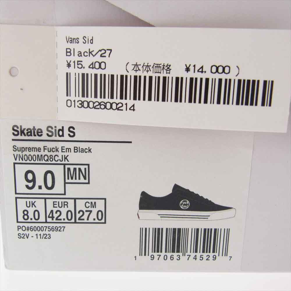 Supreme シュプリーム 24SS VN000MQ8CJK × Vans Sid Black Fuck Em シド スエード ヴァンズ バンズ スニーカー ブラック系 27cm【新古品】【未使用】【中古】