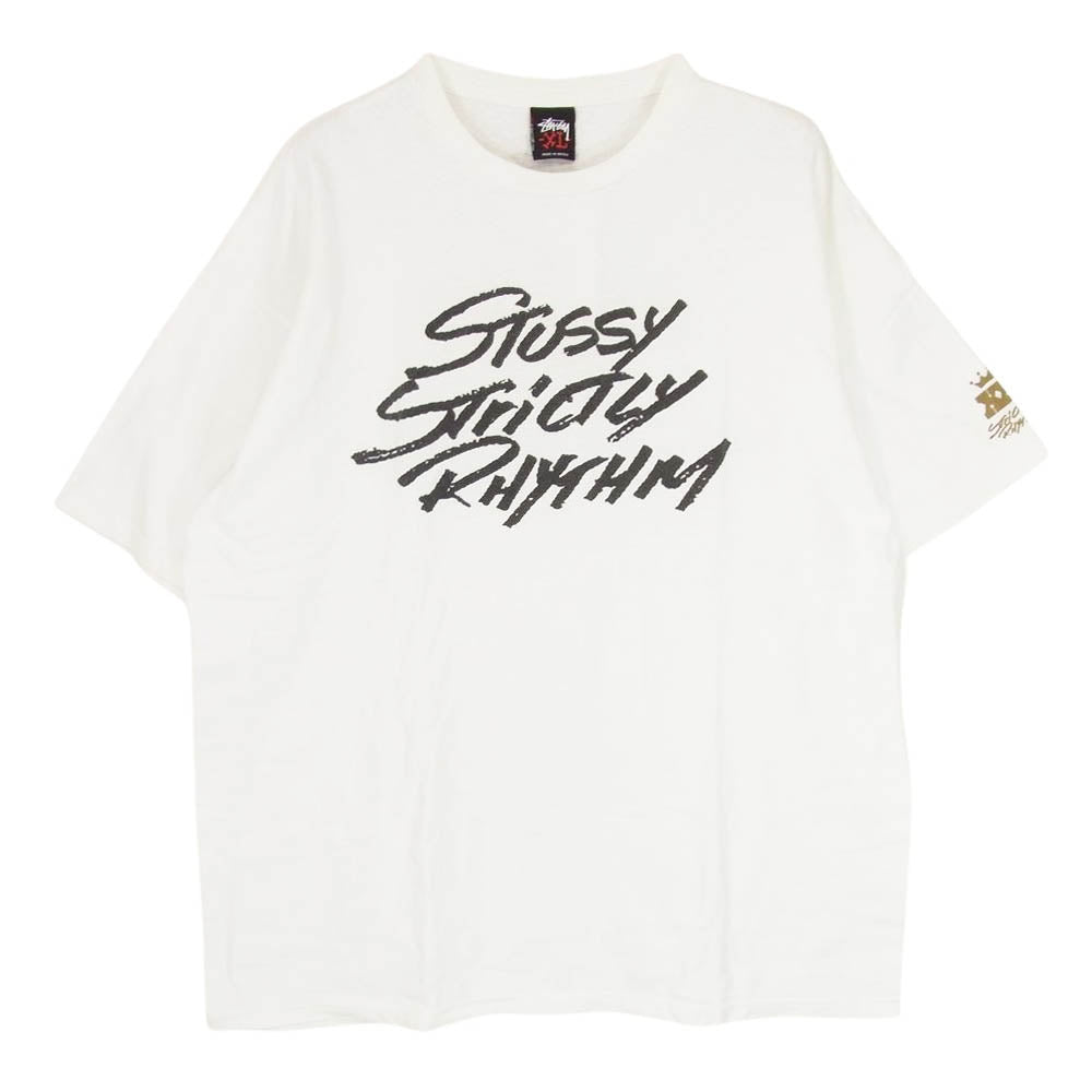 STUSSY ステューシー Strictly RHYTHM Anniversary ショートスリーブ クルーネック 半袖 Tシャツ 30周年 ホワイト系 XL【中古】