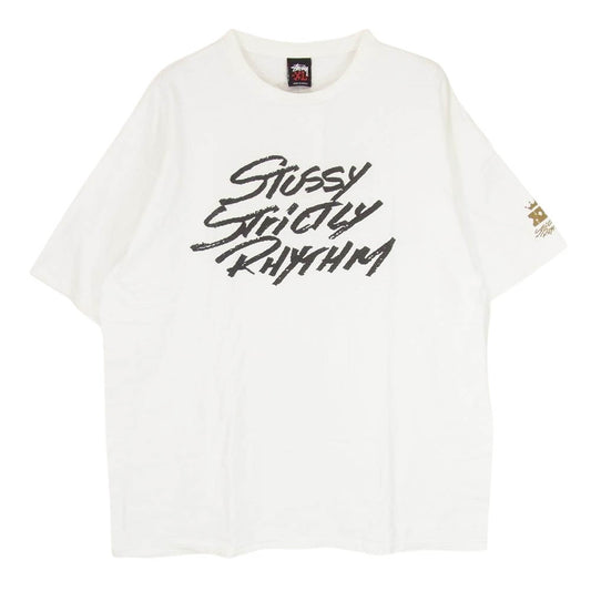 STUSSY ステューシー Strictly RHYTHM Anniversary ショートスリーブ クルーネック 半袖 Tシャツ 30周年 ホワイト系 XL【中古】
