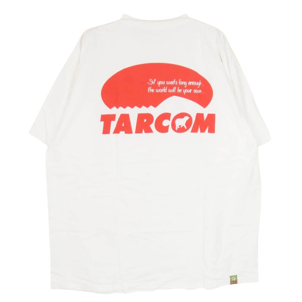 ティーエーアール TAR COM メッセージ プリント クルーネック ショートスリーブ 半袖 Tシャツ 赤プリント ホワイト系 XL【中古】