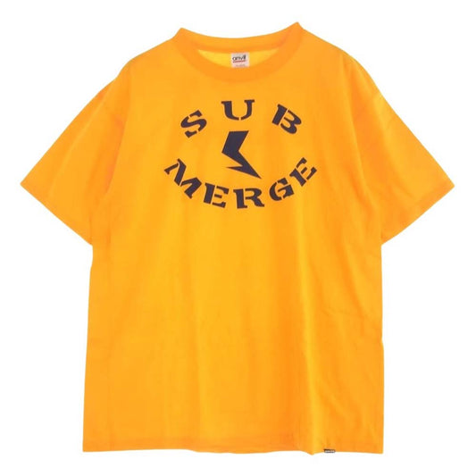 サブマージ 2枚パック セット ロゴプリント 半袖 Tシャツ イエロー系 グレー系 XL【極上美品】【中古】