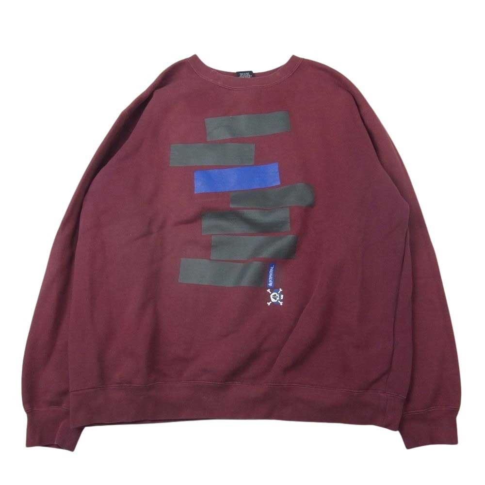 STUSSY ステューシー skull sweatshirts スカル クルーネック スウェット エンジ系 XL【中古】