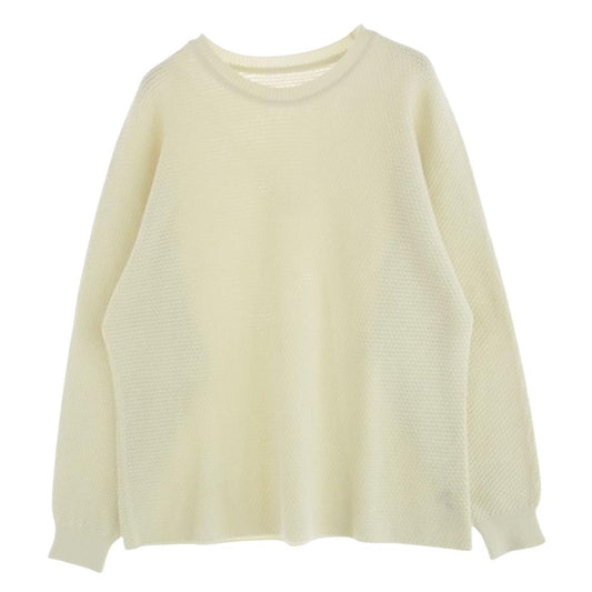 HOMME PLISSE ISSEY MIYAKE オム プリッセ イッセイミヤケ HP21KN211 ワッフル クルーネック ニット プルオーバー セーター オフホワイト系【中古】