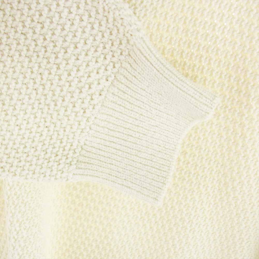 HOMME PLISSE ISSEY MIYAKE オム プリッセ イッセイミヤケ HP21KN211 ワッフル クルーネック ニット プルオーバー セーター オフホワイト系【中古】