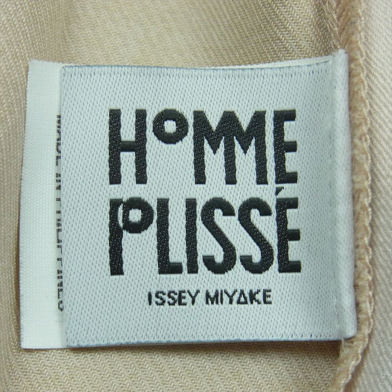 HOMME PLISSE ISSEY MIYAKE オム プリッセ イッセイミヤケ 24AW HP43-FF252 EDGE ENSEMBLE アコーディオンプリーツ加工 テーパード パンツ ベージュ系 2【中古】