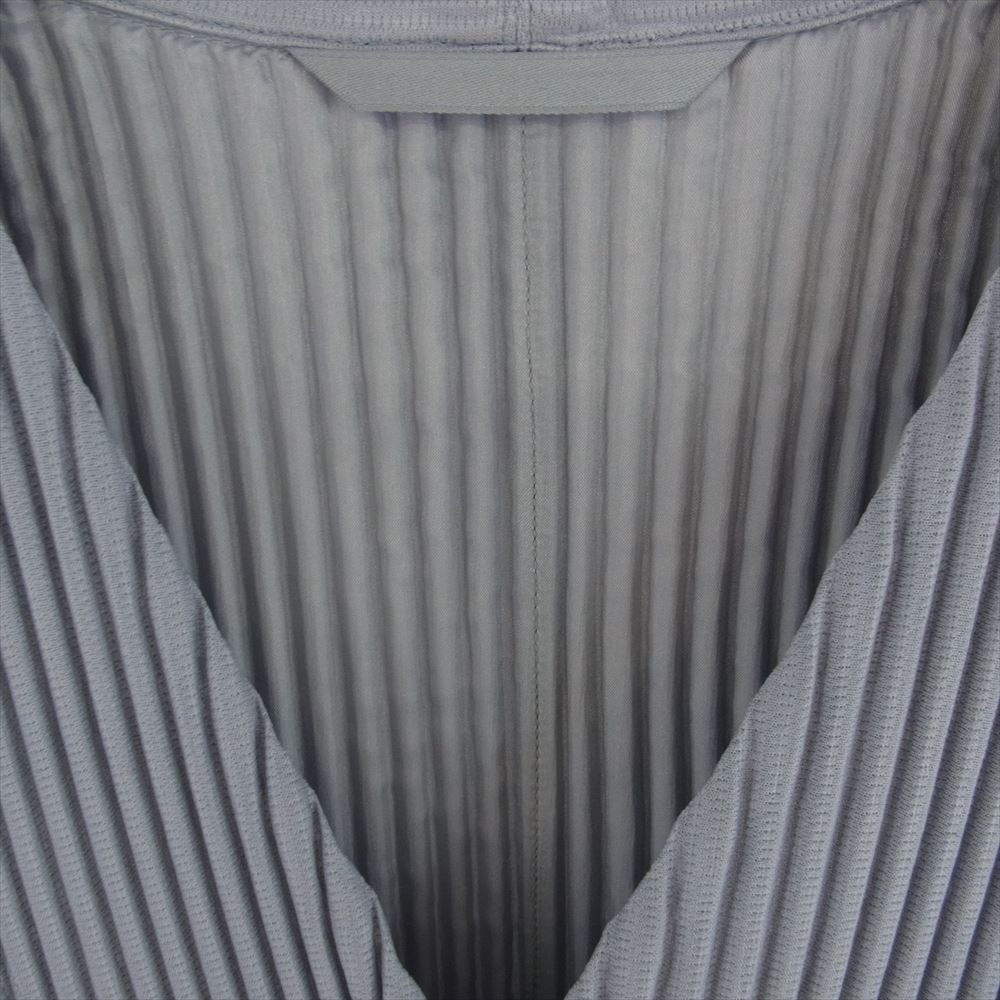 HOMME PLISSE ISSEY MIYAKE オム プリッセ イッセイミヤケ 24AW HP43JD151 TAILORED PLEATS 1 テーラード プリーツ加工 ノーカラー ジャケット カーディガン MOLE GRAY MOLE GRAY 3【美品】【中古】