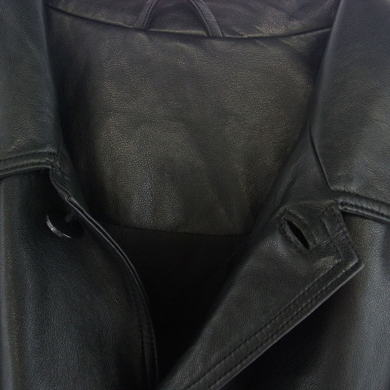 トゥデイフル 12020102 EcoLeather Over Jacket エコレザー オーバー ジャケット コート ブラック系 38【中古】