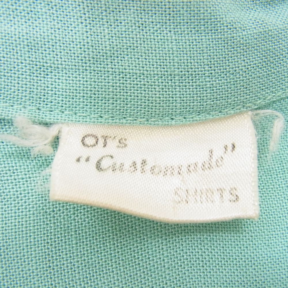 ヴィンテージ 50s～60s VINTAGE ヴィンテージ レディース 半袖 ボーリング シャツ グリーン系 サイズ表記無【中古】