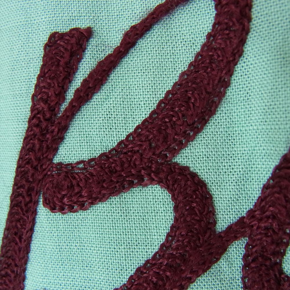 ヴィンテージ 50s～60s VINTAGE ヴィンテージ レディース 半袖 ボーリング シャツ グリーン系 サイズ表記無【中古】