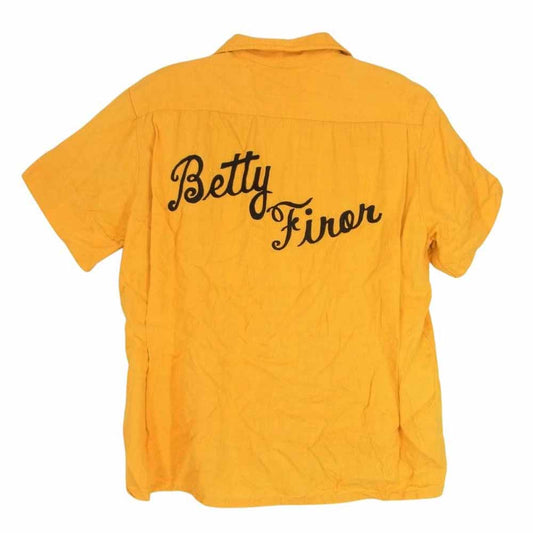 Dunhill ダンヒル 60s 刺繍 半袖 ボーリング シャツ イエロー系 32【中古】