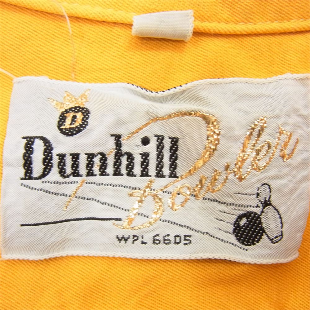 Dunhill ダンヒル 60s 刺繍 半袖 ボーリング シャツ イエロー系 32【中古】