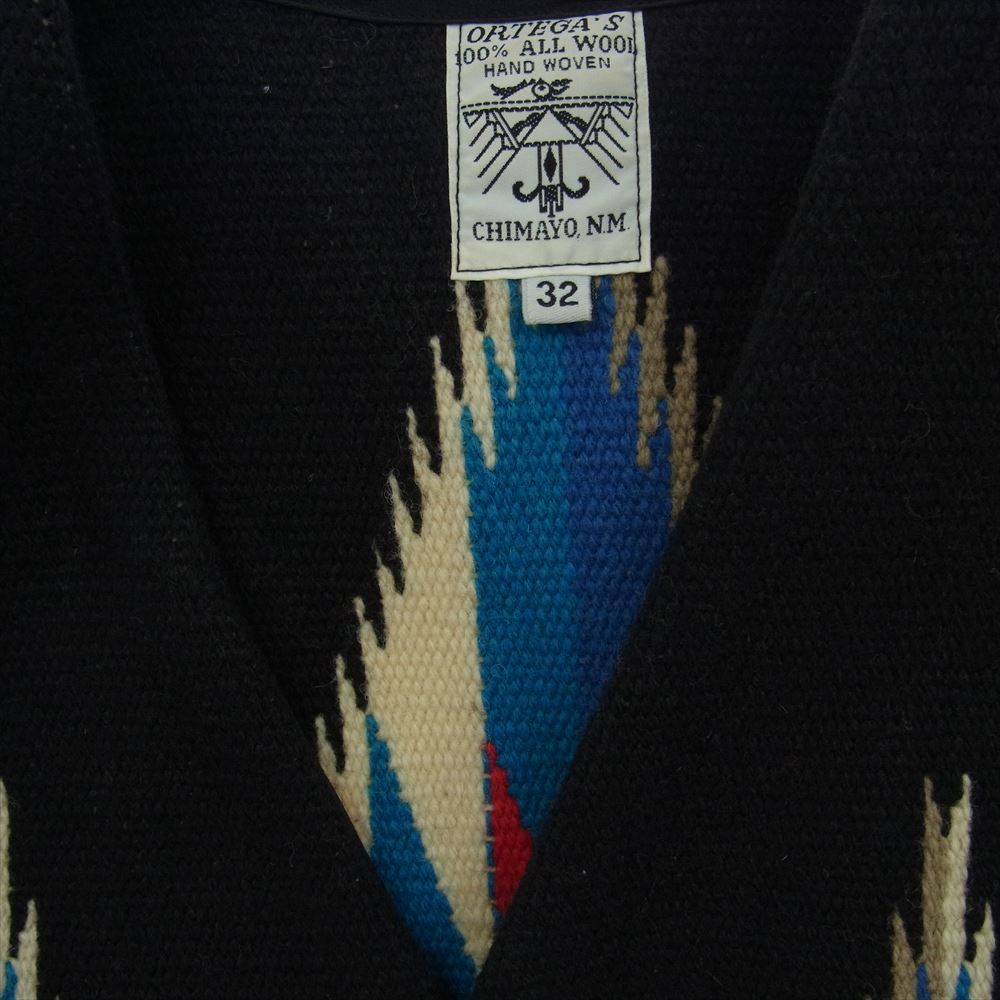 ORTEGA オルテガ chimayo vest チマヨ ベスト  ブラック系 32【中古】