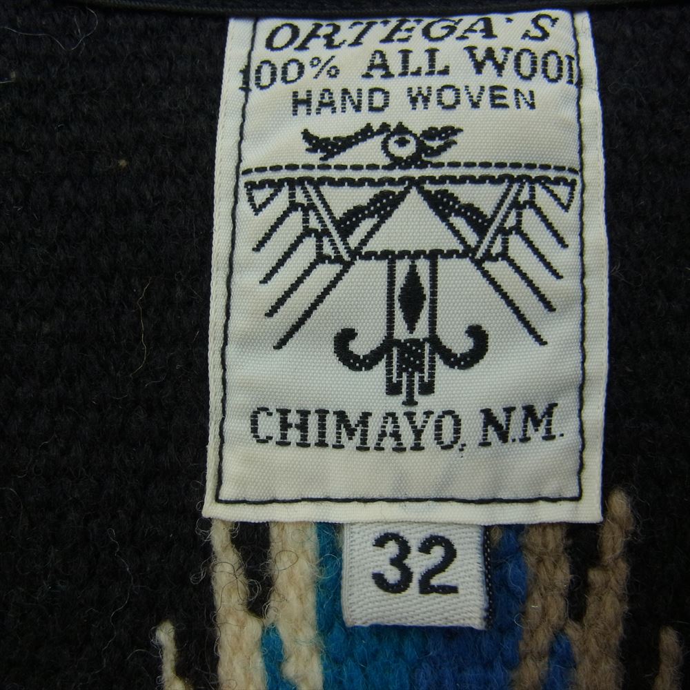ORTEGA オルテガ chimayo vest チマヨ ベスト  ブラック系 32【中古】