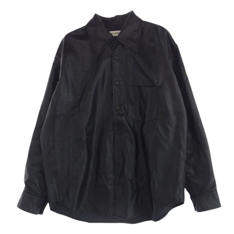 アワーレガシー M4222CB COCO 70S SHIRT CAGEIAN BLACK FAKE LEATHER ココ フェイクレザー 長袖 シャツ ジャケット ブラック系 44【中古】