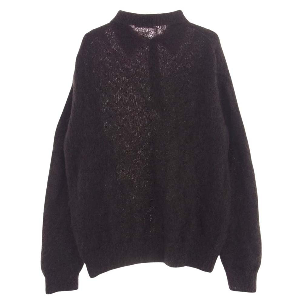 AURALEE オーラリー 22AW A22AP02KM BRUSHED SUPER KID MOHAIR KNIT POLO ブラッシュド キッドモヘア モヘヤ ニット プルオーバー ダークブラウン系 5【中古】