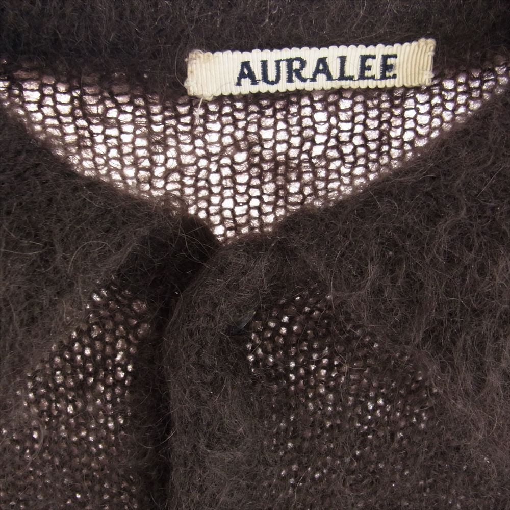 AURALEE オーラリー 22AW A22AP02KM BRUSHED SUPER KID MOHAIR KNIT POLO ブラッシュド キッドモヘア モヘヤ ニット プルオーバー ダークブラウン系 5【中古】