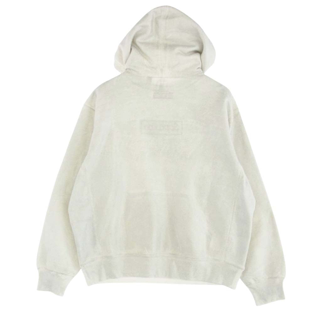 Supreme シュプリーム 24SS × MM6 Maison Margiela エムエムシックス メゾンマルジェラ Foil Box Logo Hooded Sweatshirt ボックス ロゴ フーデッド スウェットシャツ フーディー パーカー ホワイト系 グレー系 S【極上美品】【中古】