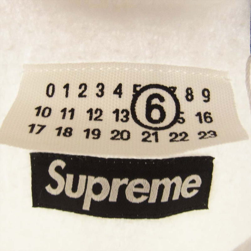 Supreme シュプリーム 24SS × MM6 Maison Margiela エムエムシックス メゾンマルジェラ Foil Box Logo Hooded Sweatshirt ボックス ロゴ フーデッド スウェットシャツ フーディー パーカー ホワイト系 グレー系 S【極上美品】【中古】