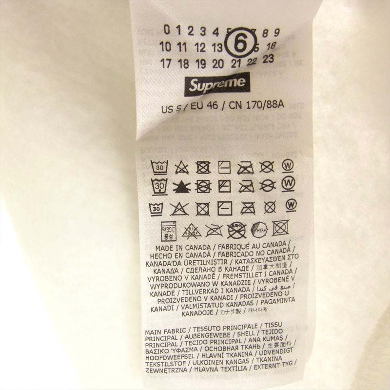 Supreme シュプリーム 24SS × MM6 Maison Margiela エムエムシックス メゾンマルジェラ Foil Box Logo Hooded Sweatshirt ボックス ロゴ フーデッド スウェットシャツ フーディー パーカー ホワイト系 グレー系 S【極上美品】【中古】