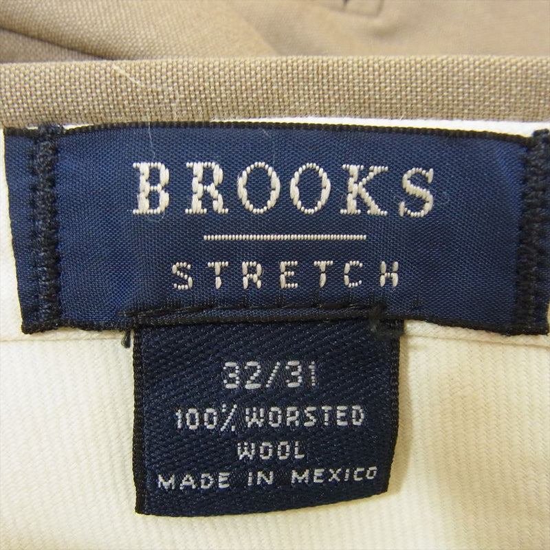 Brooks Brothers ブルックスブラザーズ ウール センタープレス ワイド テーパード スラックスパンツ ベージュ系 32/31【中古】