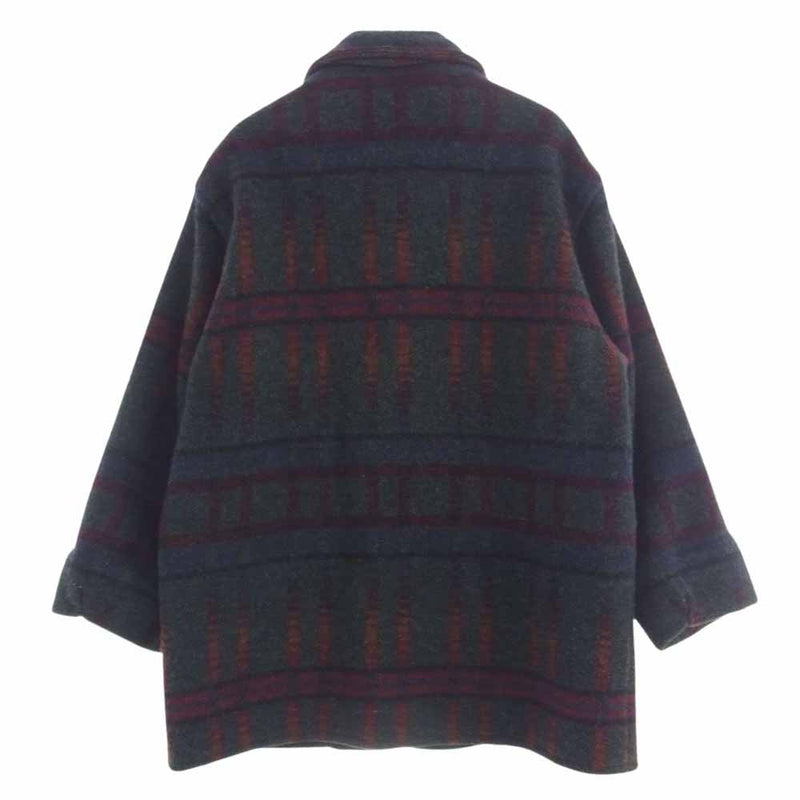 WOOLRICH ウールリッチ USA製 ウールブランケット チェック ジャケット コンチョボタン カバーオール M【中古】