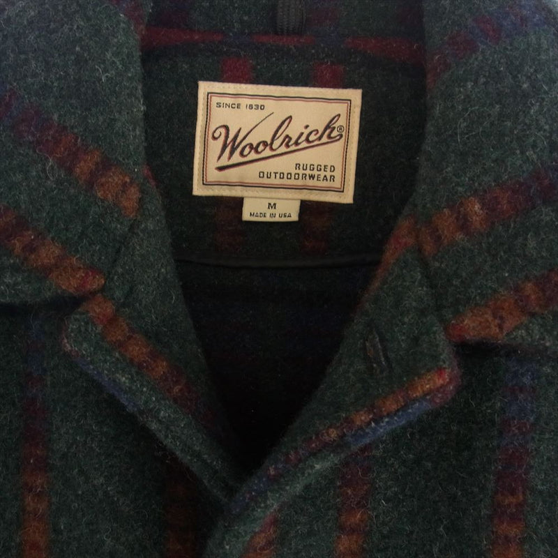 WOOLRICH ウールリッチ USA製 ウールブランケット チェック ジャケット コンチョボタン カバーオール M【中古】