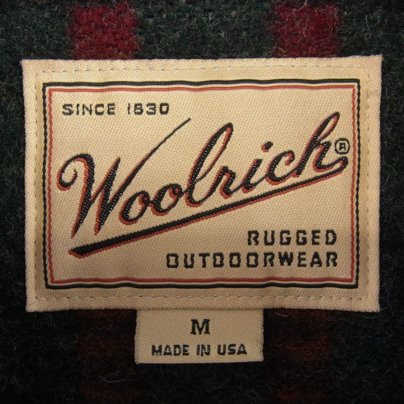 WOOLRICH ウールリッチ USA製 ウールブランケット チェック ジャケット コンチョボタン カバーオール M【中古】