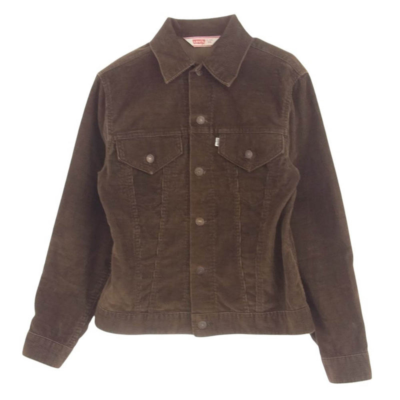 Levi's リーバイス 70s 70505 1529 corduroy trucker jacket スモールe 白タブ コーデュロイ トラッカー ジャケット ブラウン系 36【中古】