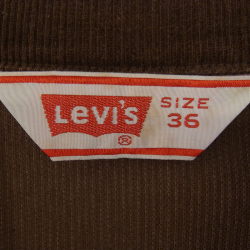 Levi's リーバイス 70s 70505 1529 corduroy trucker jacket スモールe 白タブ コーデュロイ トラッカー ジャケット ブラウン系 36【中古】