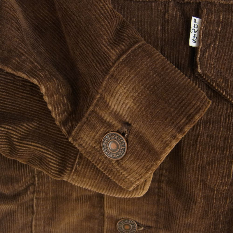 Levi's リーバイス 70s 70505 1529 corduroy trucker jacket スモールe 白タブ コーデュロイ トラッカー ジャケット ブラウン系 36【中古】