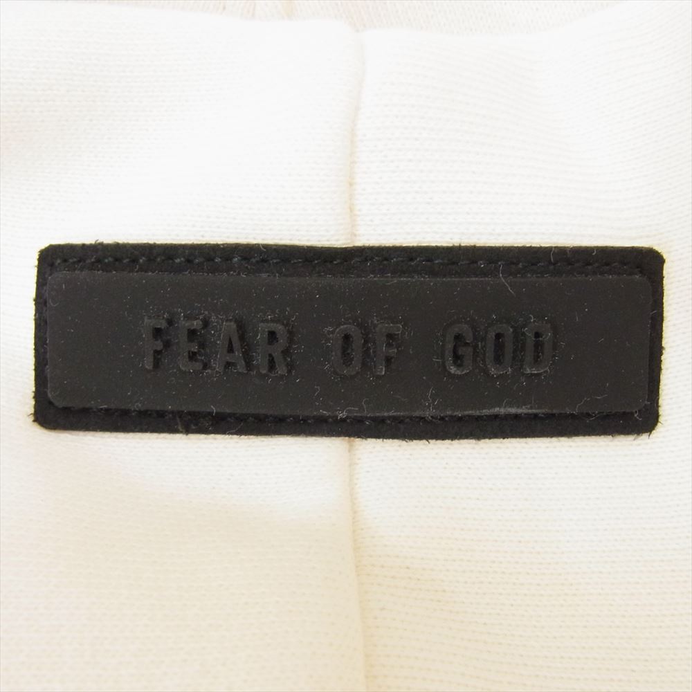 FEAR OF GOD フィアオブゴッド 8312-343-2050 ESSENTIALS エッセンシャルズ ラバー ロゴ Bonded Hoodie プルオーバー パーカー オフホワイト系 S【中古】