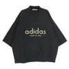 FEAR OF GOD フィアオブゴッド IS6839 × adidas アディダス ロゴ モックネック Ｔシャツ カットソー ブラック系 M【中古】
