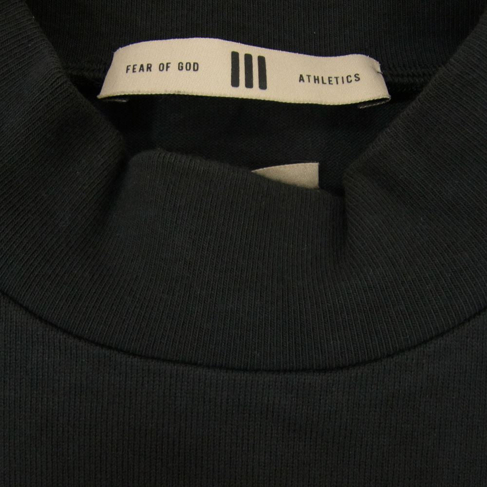 FEAR OF GOD フィアオブゴッド IS6839 × adidas アディダス ロゴ モックネック Ｔシャツ カットソー ブラック系 M【中古】