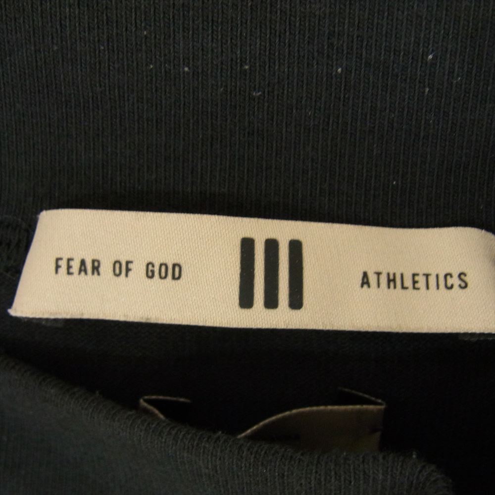 FEAR OF GOD フィアオブゴッド IS6839 × adidas アディダス ロゴ モックネック Ｔシャツ カットソー ブラック系 M【中古】