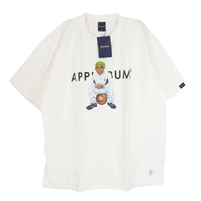 アップルバム WH1911101 WORM BOY ウォーム ボーイ プリント 半袖 Tシャツ ホワイト系 XL【新古品】【未使用】【中古】