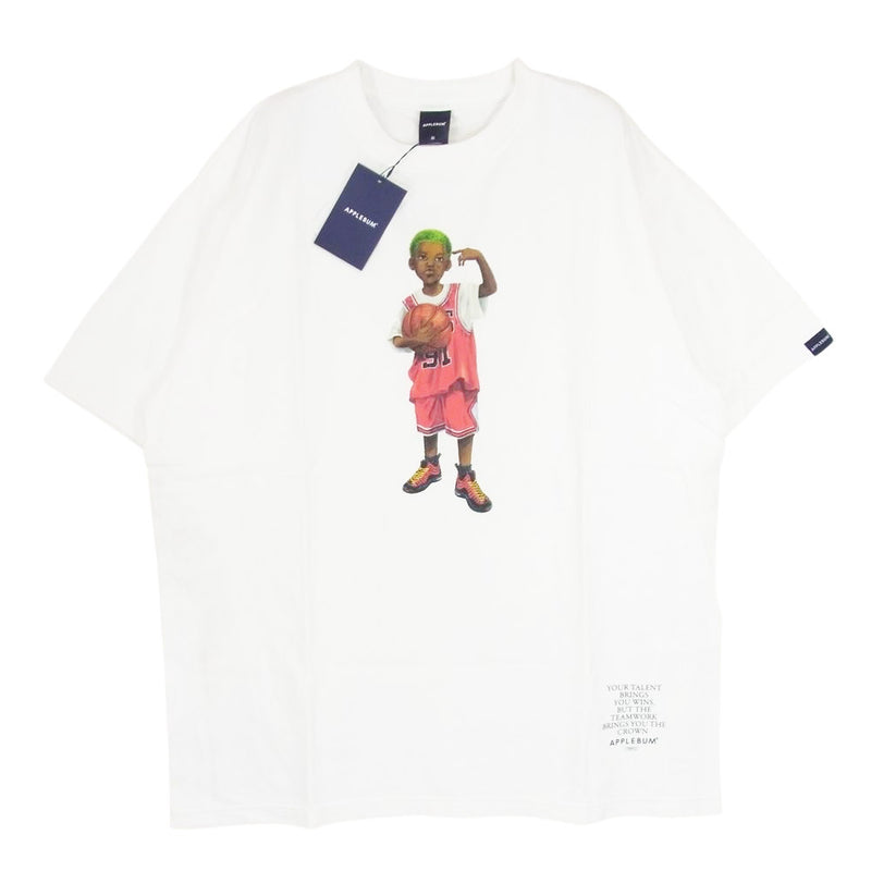 アップルバム W1911101 basketball バスケットボール BOY ボーイ プリント 半袖 Tシャツ ホワイト系 XL【新古品】【未使用】【中古】