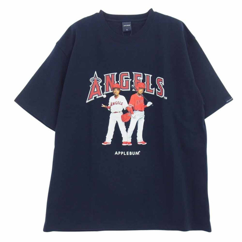 アップルバム MLB2121101A LA Angels Boy T-Shirt エンゼルス ボーイ プリント 半袖 Tシャツ ネイビー系 XL【新古品】【未使用】【中古】